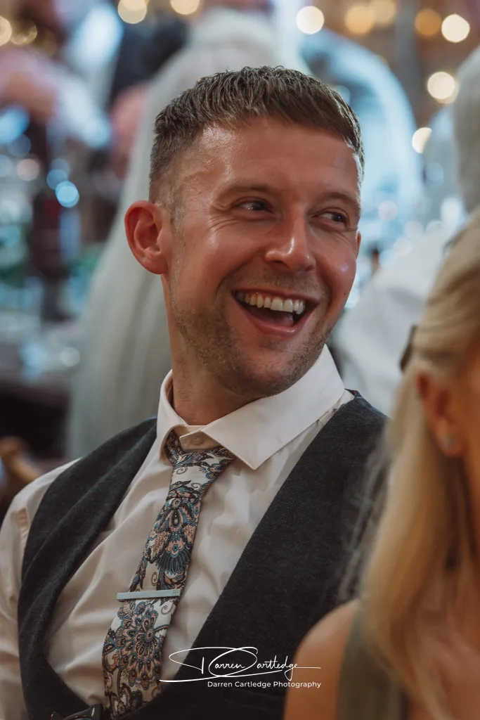 Candid shot captured by wedding photographer in West Yorkshire.