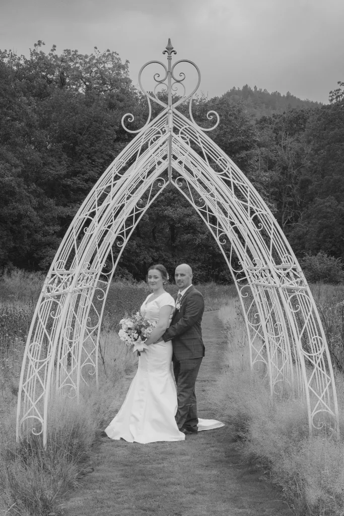 Wedding couple portrait taken by Hackness Grange photographer.