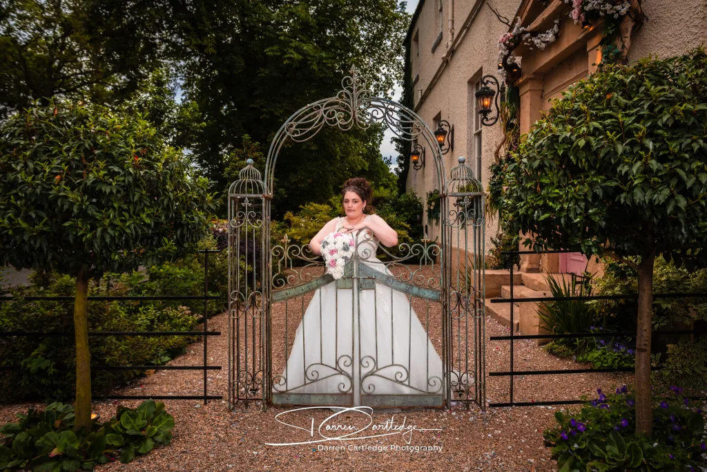 Portrait of the bride at The Croft during a Yorkshire wedding