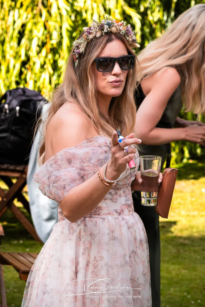 Bride playfully pouting at the camera at The Old Deanery in Ripon during a Yorkshire wedding