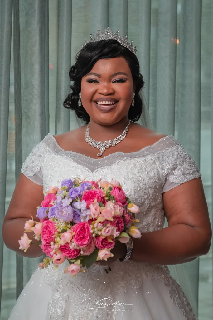 Bride portrait after preparations are complete at a wedding in Hull, East Yorkshire