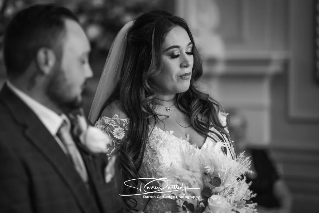 Timeless, intimate moment of Leeann and Johnathan at Bawtry Hall, capturing the love and emotion of their wedding day in Yorkshire