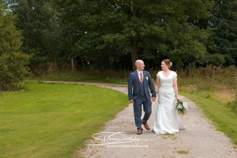 Couple enjoying a quiet moment together after their ceremony-only wedding in Yorkshire, captured by a Yorkshire wedding photographer.