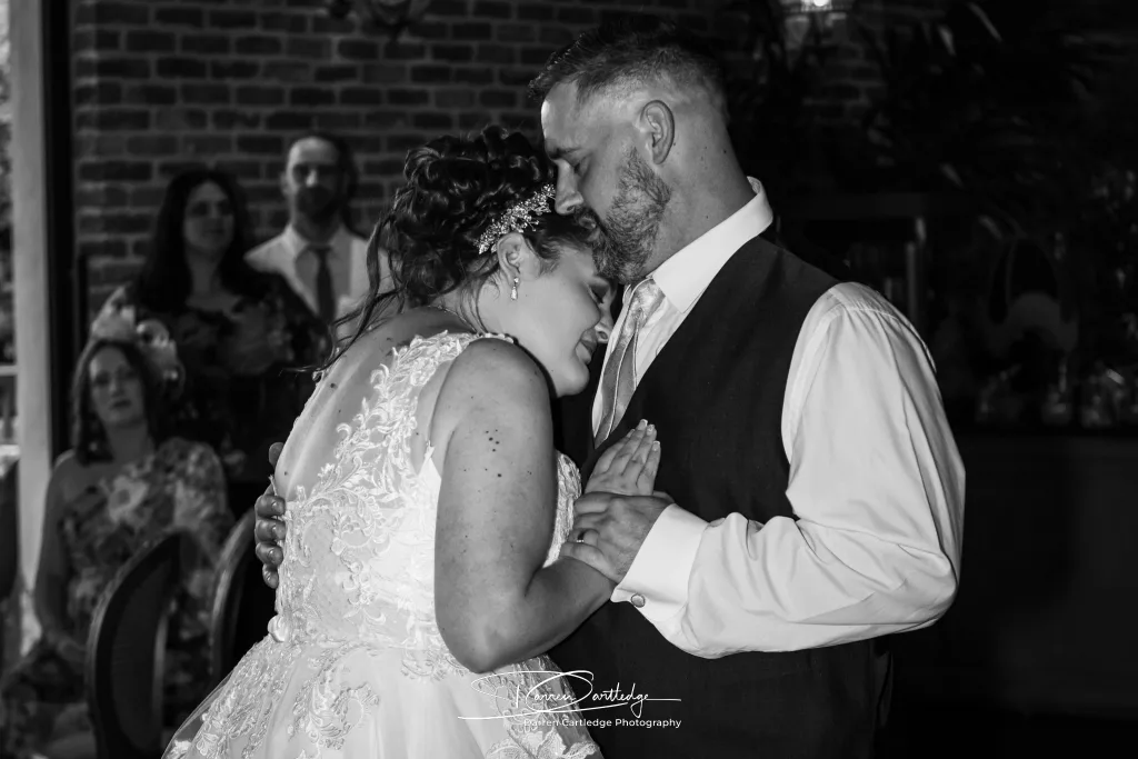 Intimate dance between bride and groom at The Croft wedding in Yorkshire